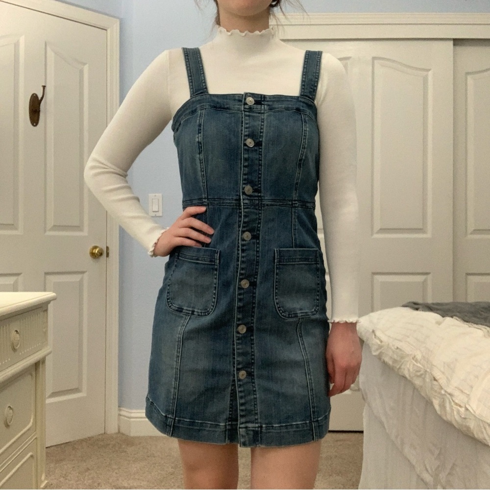 American Eagle button down overall dress medium wash-Size medium